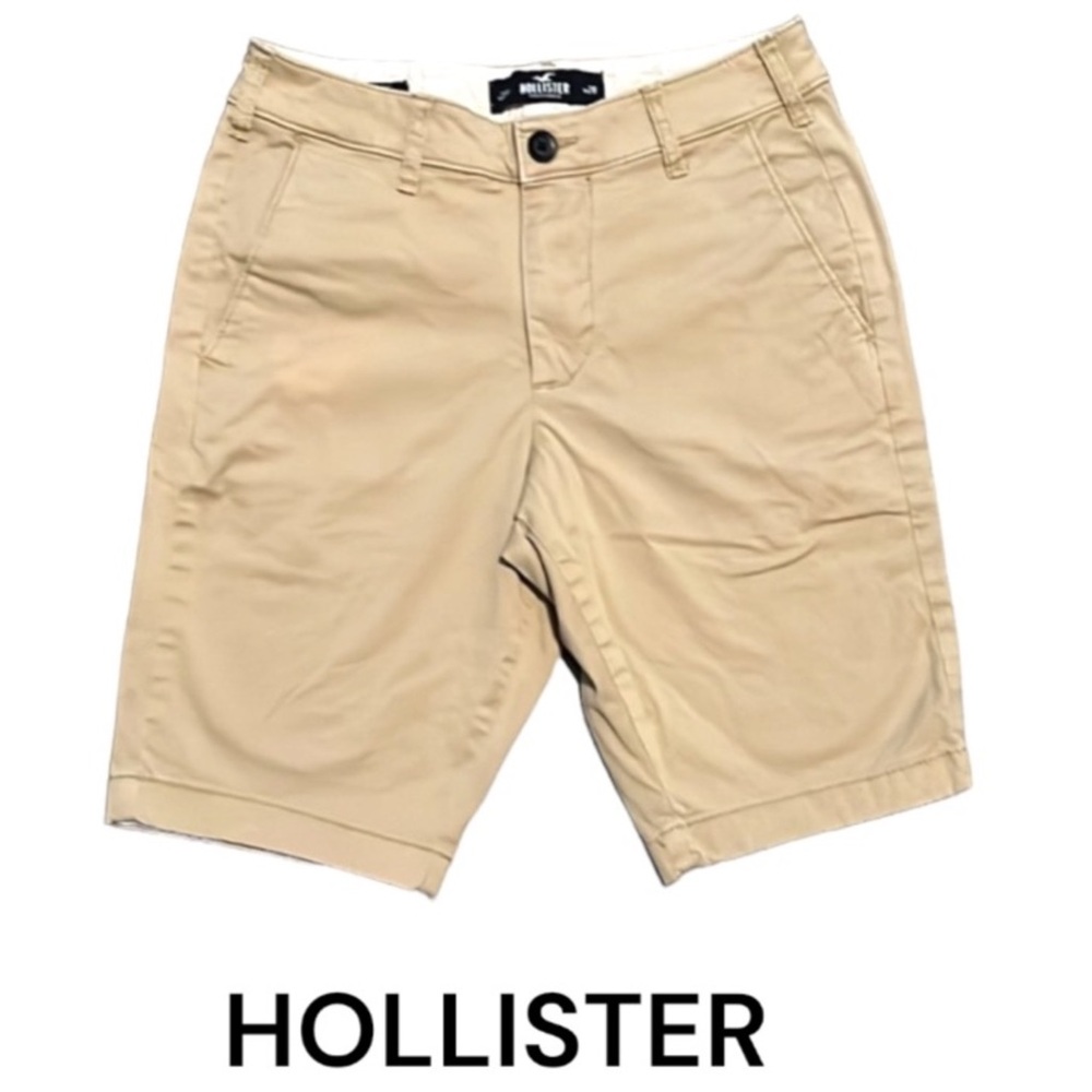 Authentic Hollister designer flat front khaki shorts sz mens 28